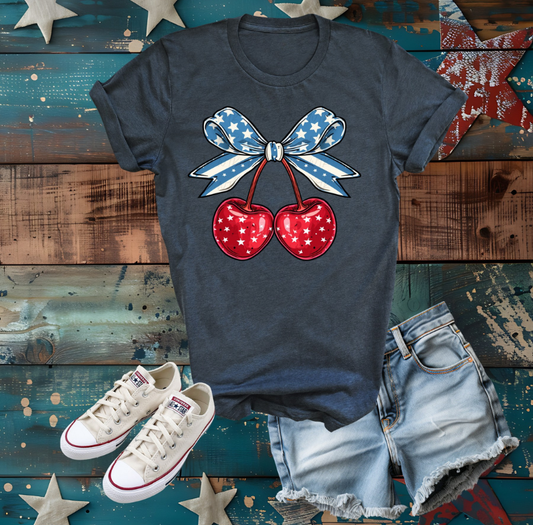 Cherry Stars 4th of July Shirt